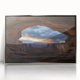 Framed acrylic artwork depicting a stunning landscape of canyons in silver tones, showcasing intricate details and vibrant colors, ideal for modern home decor.