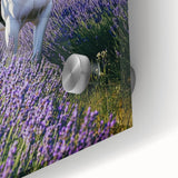 Close-up of a vibrant acrylic landscape artwork depicting a serene countryside scene, showcasing lush green fields and a bright blue sky, ideal for home decor.