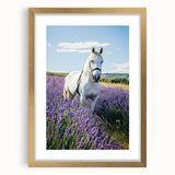 Elegant gold-framed landscape artwork depicting a serene countryside scene, beautifully matted for an upscale presentation, perfect for home decor.