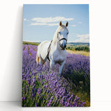 Stretched canvas artwork depicting a serene countryside landscape, featuring vibrant green fields and rolling hills, leaning against a rustic wall. Ideal for home decor enthusiasts seeking nature-inspired art.