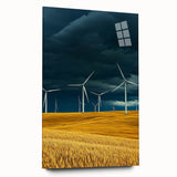 Acrylic glass landscape design showcasing vibrant fields in a side view, with no visible pins, ideal for modern home decor and art enthusiasts.