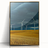 Framed acrylic artwork depicting a vibrant landscape with golden accents, showcasing lush fields under a clear sky, ideal for home decor enhancement.