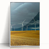 Framed acrylic artwork showcasing a serene landscape of vibrant green fields under a bright blue sky, designed to enhance modern decor with a fresh, natural touch.