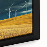 Close-up of a framed canvas depicting vibrant green fields and rolling hills, showcasing intricate details and textures for a nature-inspired home decor aesthetic. Perfect for nature lovers seeking to enhance their living space with serene landscape artwork.