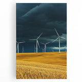 Stretched canvas artwork depicting serene landscapes with vibrant green fields under a blue sky, perfect for enhancing home décor and creating a calming atmosphere.