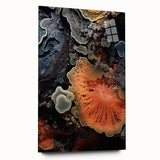 Large abstract wall art in muted earth tones on acrylic glass, ideal for bedroom or dining room decor.