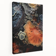 Large canvas print featuring close-up elements of natural textures in muted earth tones, suitable for kitchen wall art.