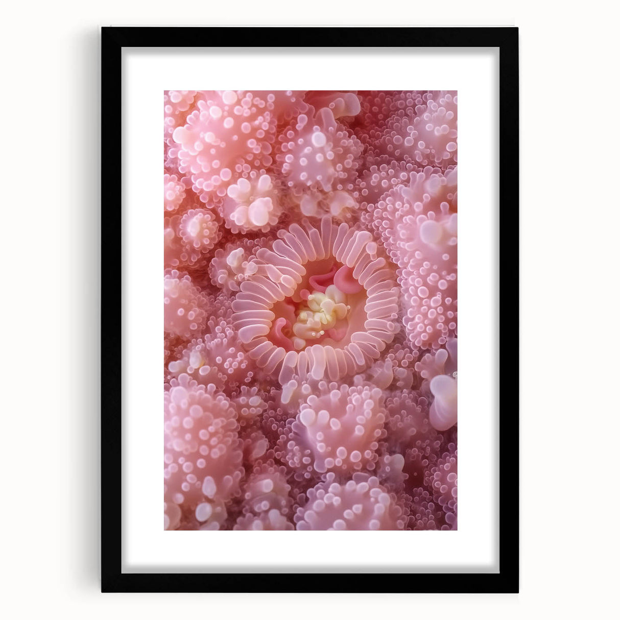 Extra large textured abstract art print featuring vibrant, colorful brush strokes on a black framed canvas.
