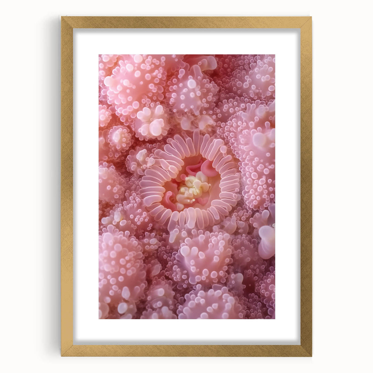 Extra large wall art featuring abstract textures in neutral tones, presented in a gold frame, ideal for living room decor.