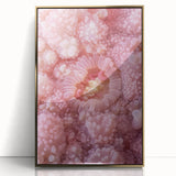 Large art print of a close-up nature element in gold tones, framed in acrylic, suited for modern nursery decor.