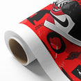 Bold Pop Art Wall Art - Red and Black Canvas with Sneaker Design