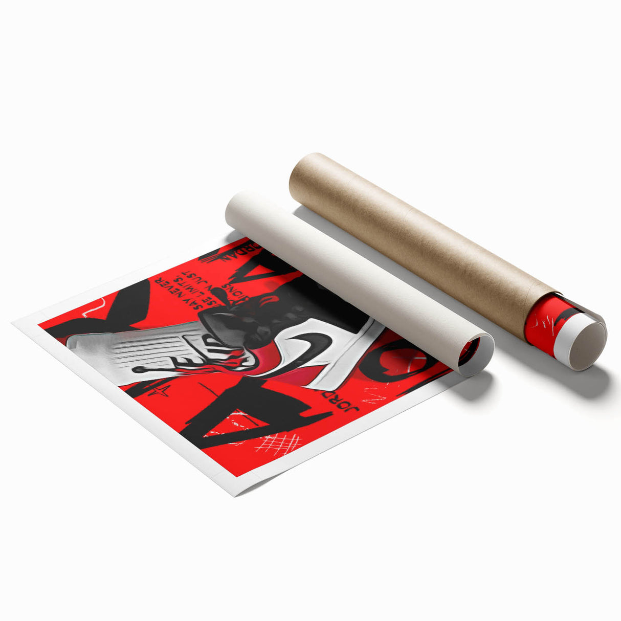 Bold Pop Art Wall Art - Red and Black Canvas with Sneaker Design