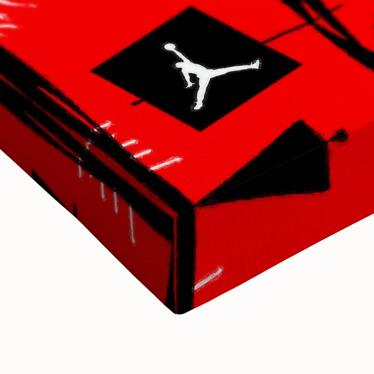 Bold Pop Art Wall Art - Red and Black Canvas with Sneaker Design