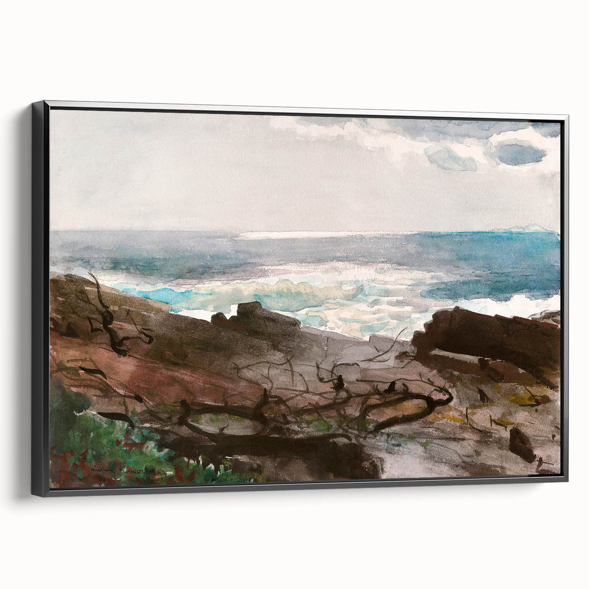 Realism Art Prints - Sunshine and Shadow, Prout's Neck by Winslow Homer
