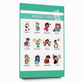 Kids Educational Wall Art - Adjectives Learning Chart