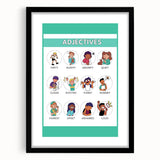 Kids Educational Wall Art - Adjectives Learning Chart