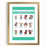 Kids Educational Wall Art - Adjectives Learning Chart