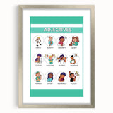Kids Educational Wall Art - Adjectives Learning Chart
