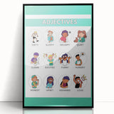 Kids Educational Wall Art - Adjectives Learning Chart