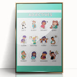 Kids Educational Wall Art - Adjectives Learning Chart