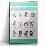 Kids Educational Wall Art - Adjectives Learning Chart
