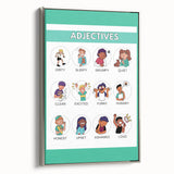 Kids Educational Wall Art - Adjectives Learning Chart