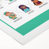 Kids Educational Wall Art - Adjectives Learning Chart