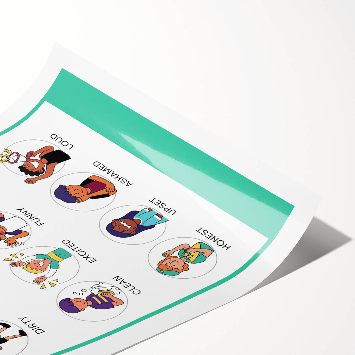 Kids Educational Wall Art - Adjectives Learning Chart