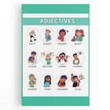 Kids Educational Wall Art - Adjectives Learning Chart