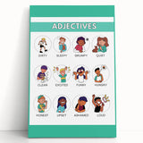 Kids Educational Wall Art - Adjectives Learning Chart
