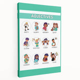 Kids Educational Wall Art - Adjectives Learning Chart