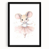 Ballerina Mouse Nursery Wall Art - Baby Room Decor
