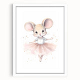 Ballerina Mouse Nursery Wall Art - Baby Room Decor