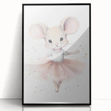 Ballerina Mouse Nursery Wall Art - Baby Room Decor