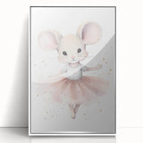 Ballerina Mouse Nursery Wall Art - Baby Room Decor