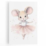 Ballerina Mouse Nursery Wall Art - Baby Room Decor