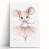Ballerina Mouse Nursery Wall Art - Baby Room Decor