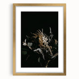 Extra large abstract art print featuring textured fall colors in a gold frame, ideal for living room decor.