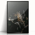 Large abstract wall art featuring swirling autumn colors on acrylic, framed in black.