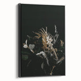 Black and white framed canvas depicting a vintage landscape scene, ideal for bedroom wall art.