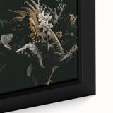 Framed canvas featuring a close-up of textured black wall art with colorful autumn-themed elements.