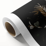 Art deco poster depicting a stylized autumn scene in warm orange and brown tones on rolled canvas.