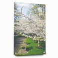 Large abstract wall art on acrylic glass depicting spring-themed colors, ideal for bedroom or dining room decor.