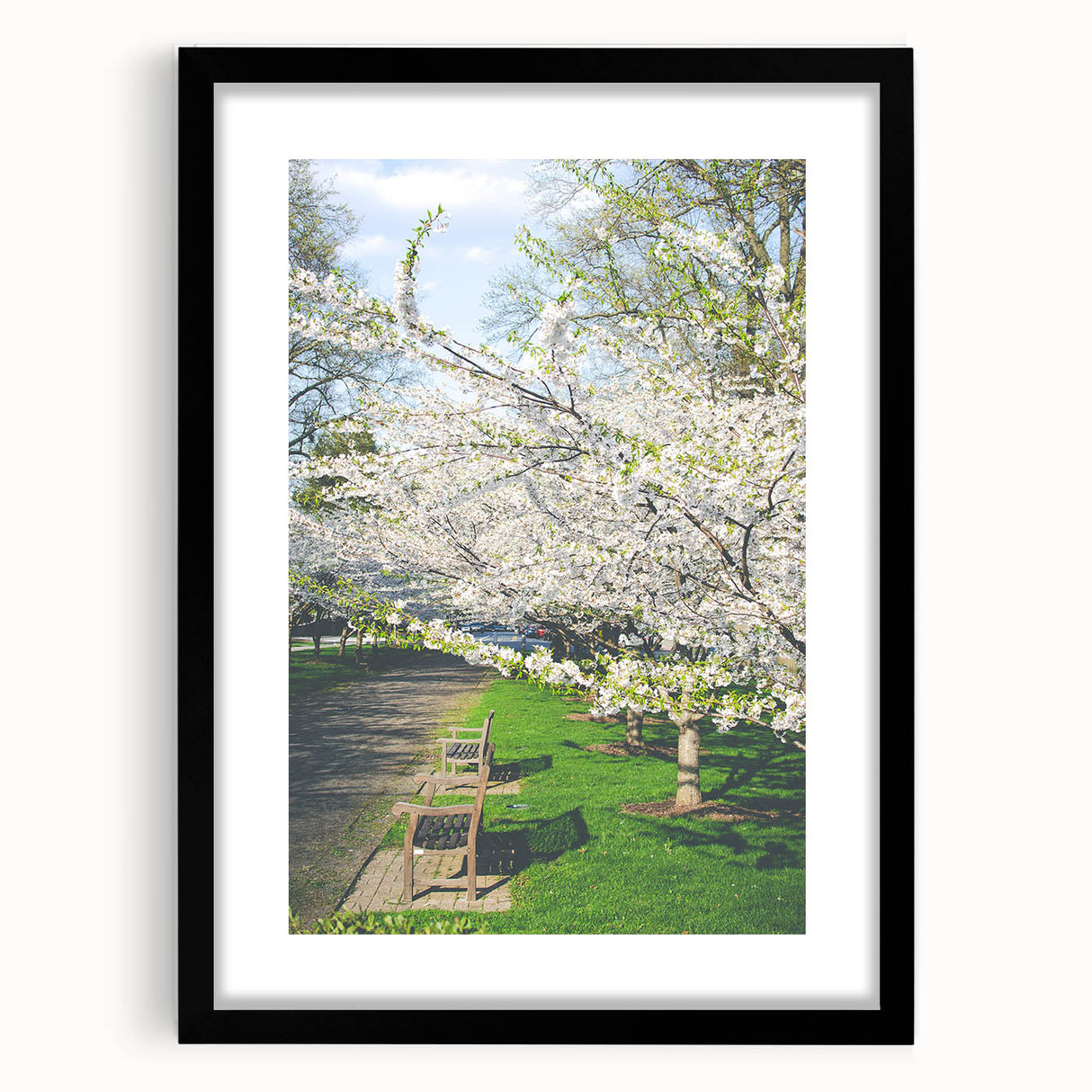 Extra large textured abstract art print featuring vibrant spring colors on a black framed canvas.