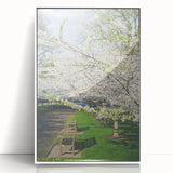 Acrylic framed art deco poster depicting spring season in pastel shades, ideal for nursery wall art.