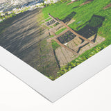 Art deco poster featuring a stylized spring scene in pastel shades on rolled canvas.