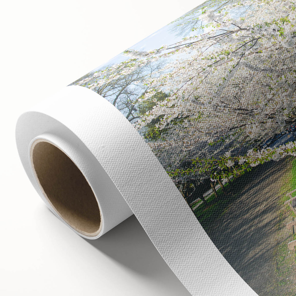 Art Deco poster of spring season with pastel colors on rolled canvas, suitable for nursery wall art.