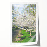 Extra large rolled print featuring spring-themed floral art in pastel shades, ideal for dining room or bathroom wall decor.