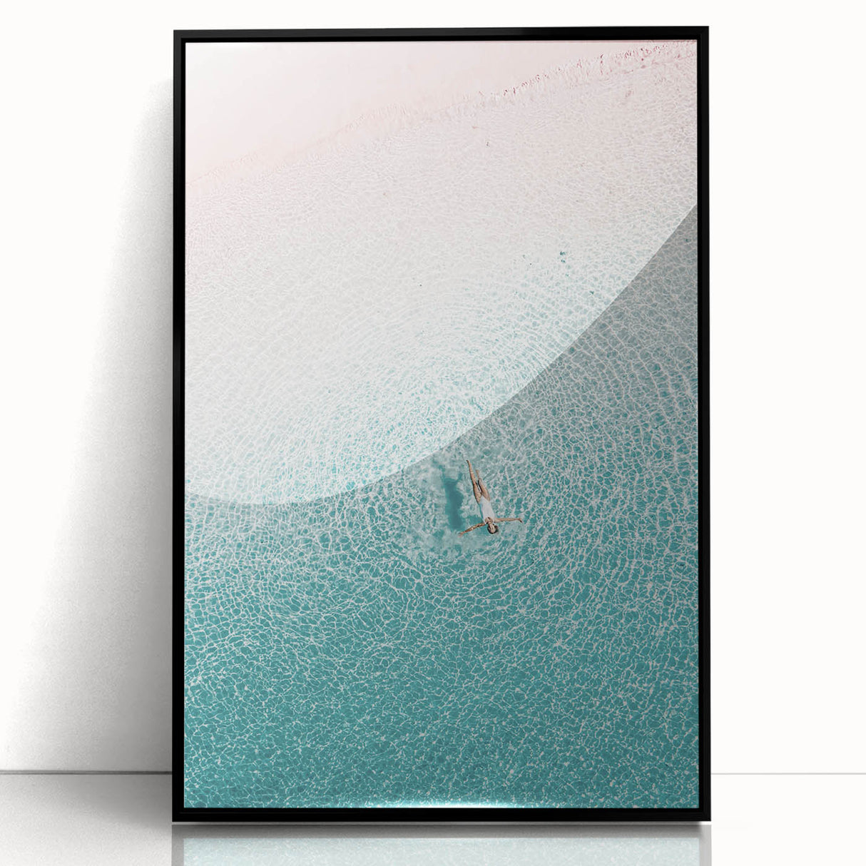 Large abstract wall art featuring mid-century modernist design in vibrant oranges and yellows on a black acrylic framed…