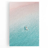 Large black and white stretched canvas depicting a summer scene, ideal for kitchen wall art.